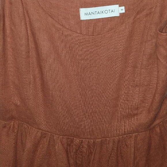 Mantaikotai Handmade Rust Mini Dress Rust/Terracotta - Picture 5 of 7